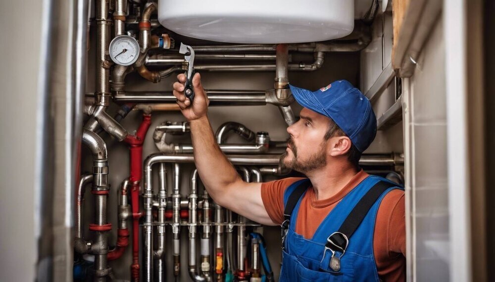 Plumber Inspecting Pipes In Visalia